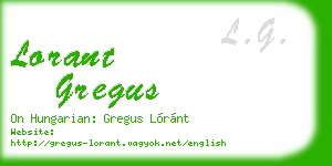 lorant gregus business card